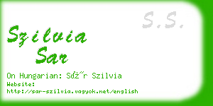 szilvia sar business card